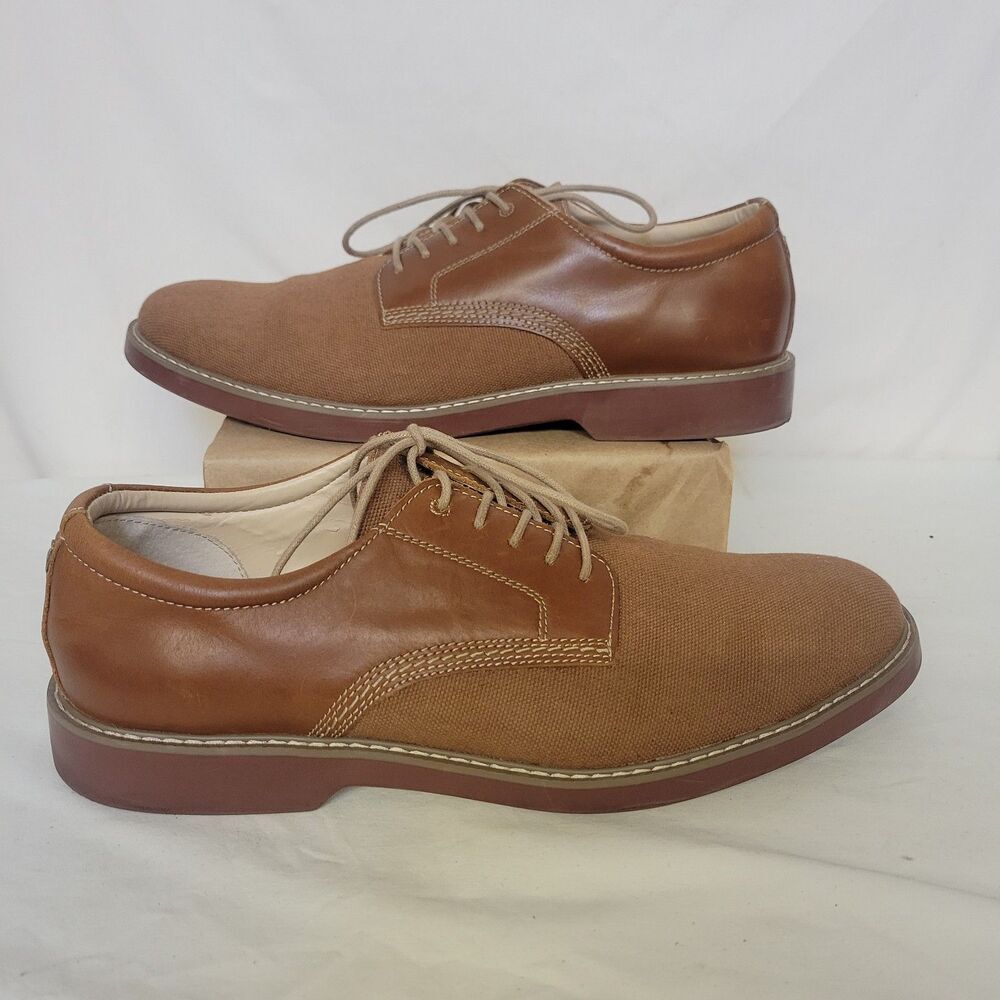 G.H. Bass & Co Patterson Size 11M Brown Leather and Tweed Men’s Lace Up Shoes - Picture 2 of 8